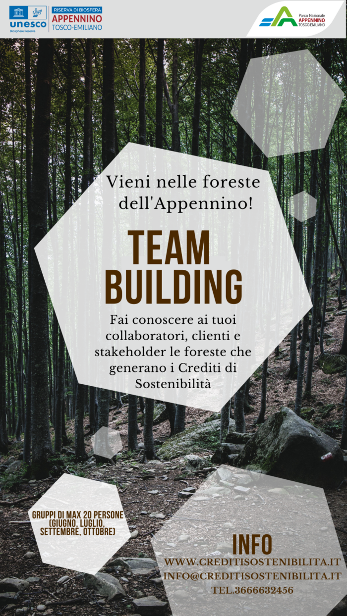 1-1 team building in Appennino con i Crediti di Sostenibilità